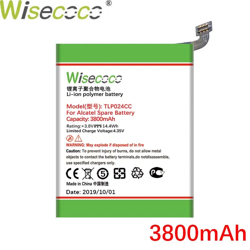Wisecoco 3800 мАч TLP024C1/TLP024CJ Батарея для Alcatel Работает с любым оператором, A3 OT-5046/Touch Shine Lite OT-5080 5080X OT-5046D OT-5046Y 5046D 5046Y чехол для телефона