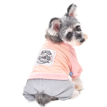 

Sports Fashion Dog Tracksuit Sweatshirt Pink Blue Colors Four Legs Pet Clothing Apparel Motorcycle Winter Warm Animal Shop Goods