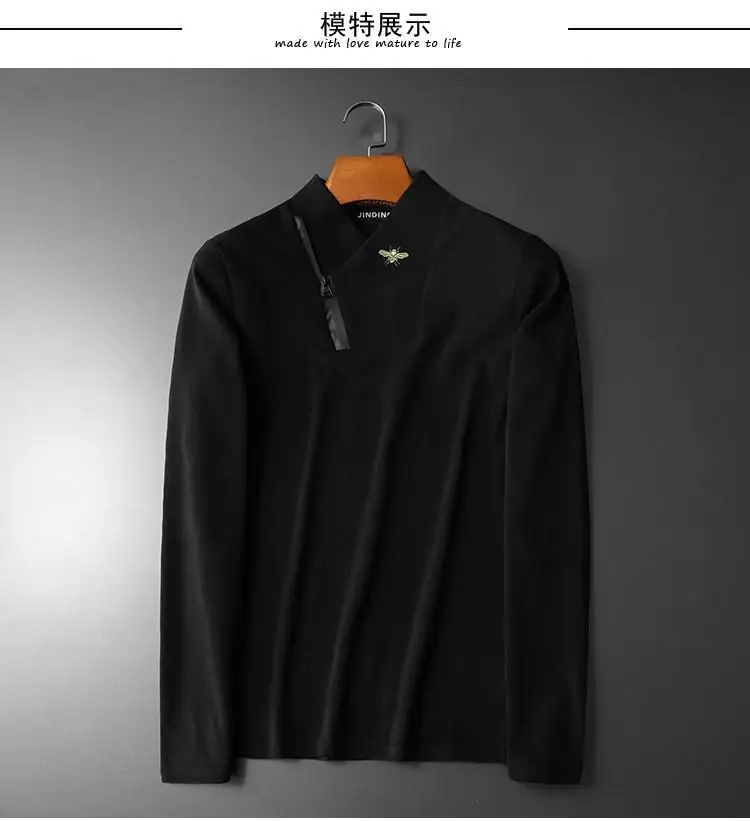 AH11662Fashion мужские топы и тройники Подиумные Роскошные известный бренд Европейский дизайн Короткие вечерние футболки с принтом мужская одежда - Цвет: Черный
