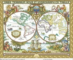

YIXIAO Counted Cross Stitch Kit Authentic Egyptian cotton self matching needleless kit world map