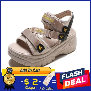 

fujin 2020 platform sandals women summer shoes buckle Slides casual sandals women's sports shoes summer sandalia mujer 2020