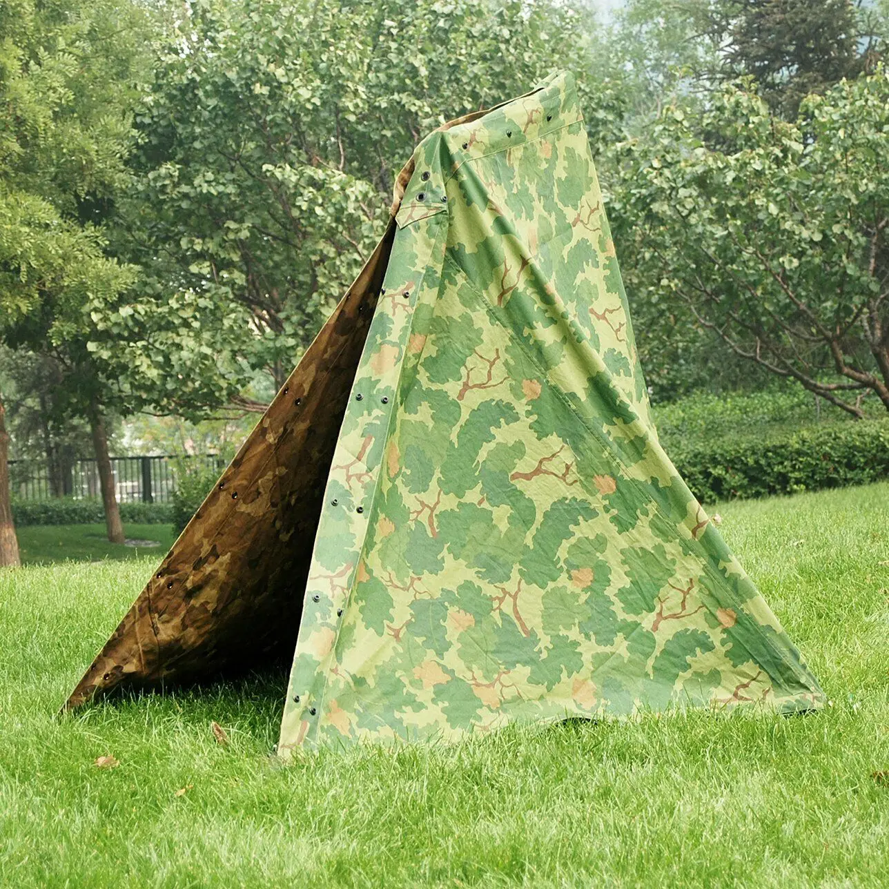 VIETNAM WAR MILITARY ARMY SOLDIER MITCHELL CAMO HALF SHELTER TENT VETERAN GIFT OUTDOOR MILITARY WW2