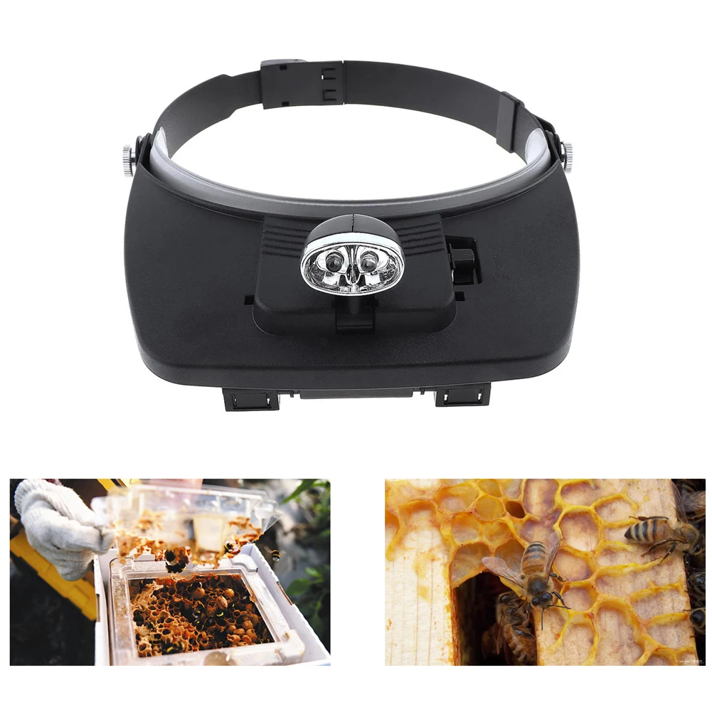 Увеличительное стекло с светодиодный светильник для пчеловодства на головке С МНОГОКРАТНЫМ увеличением зеркальное оборудование для пчеловодства