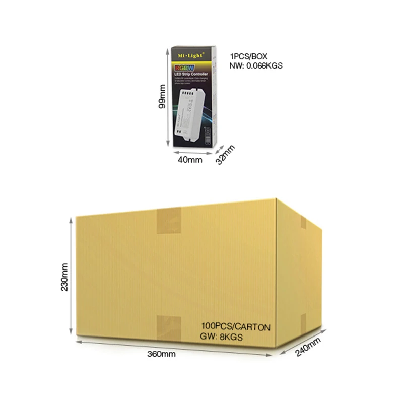 RF RGBW светодиодный контроллер для MiBOXER(mi светильник) FUT044 2,4 ГГц беспроводной RF Max 15A DC12-24V для RGBW RGBWW светодиодный светильник