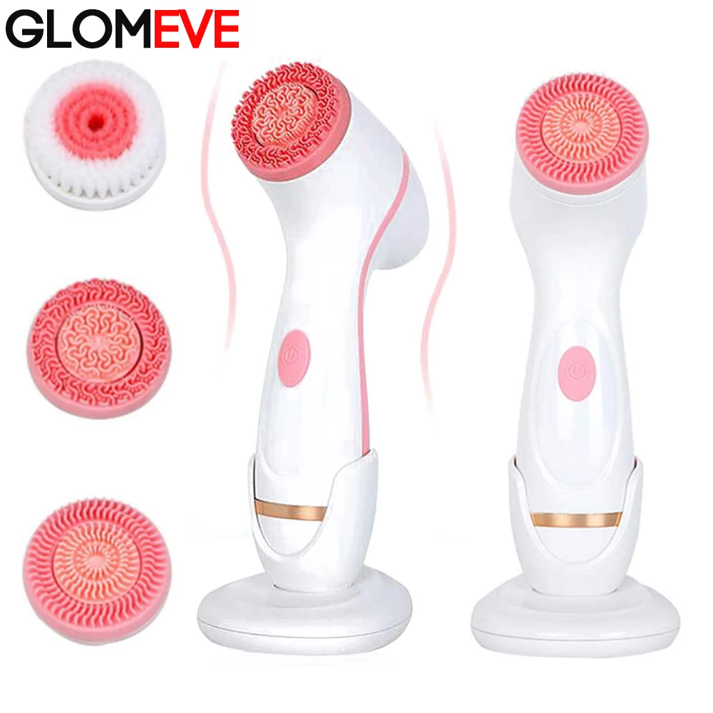 3 In 1 Electric Facial Cleansing Brush Silicone Rotating Face Brush