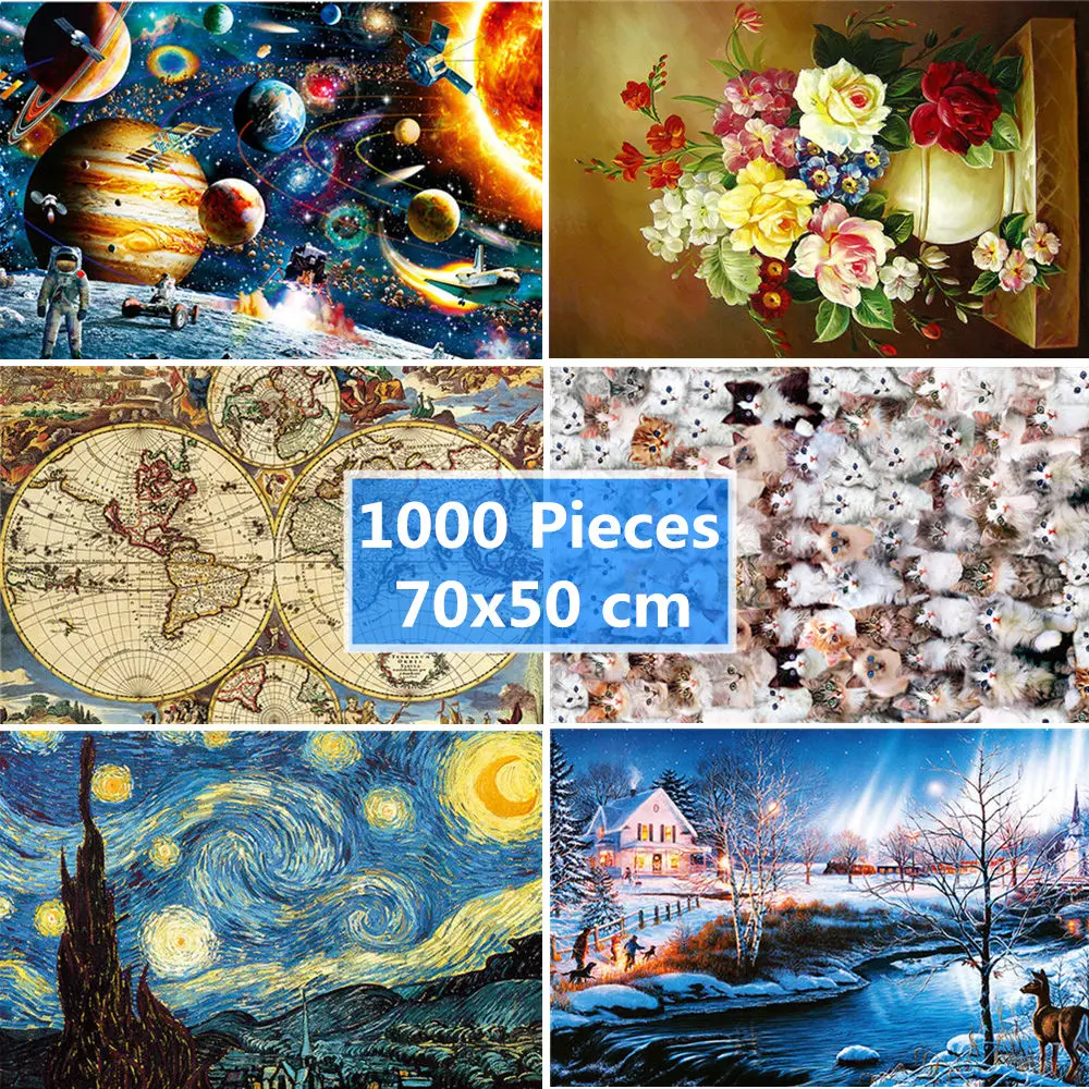 Jigsaw Puzzle 1000 Pieces Adult 50*70 cm Diy Educational Games Toys Assembling Picture Landscape Puzzles For Adults kids | Игрушки и