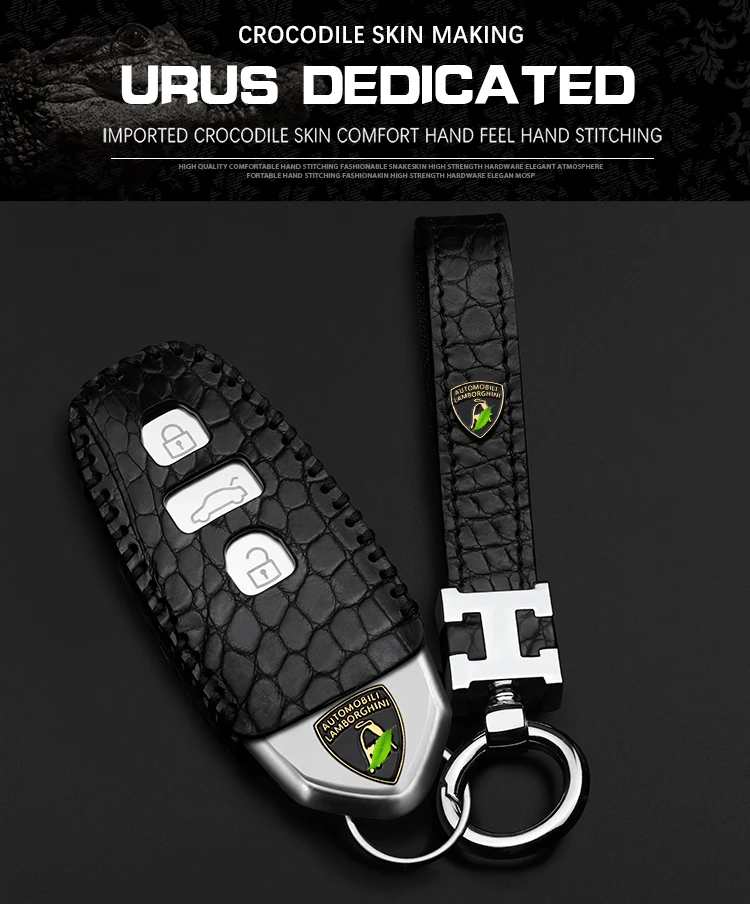 Подходит для ключей Lamborghini, чехол для ключей Urus, кожаный чехол для ключей, Высококачественная сумка для ключей, аксессуары для автомобильных колец