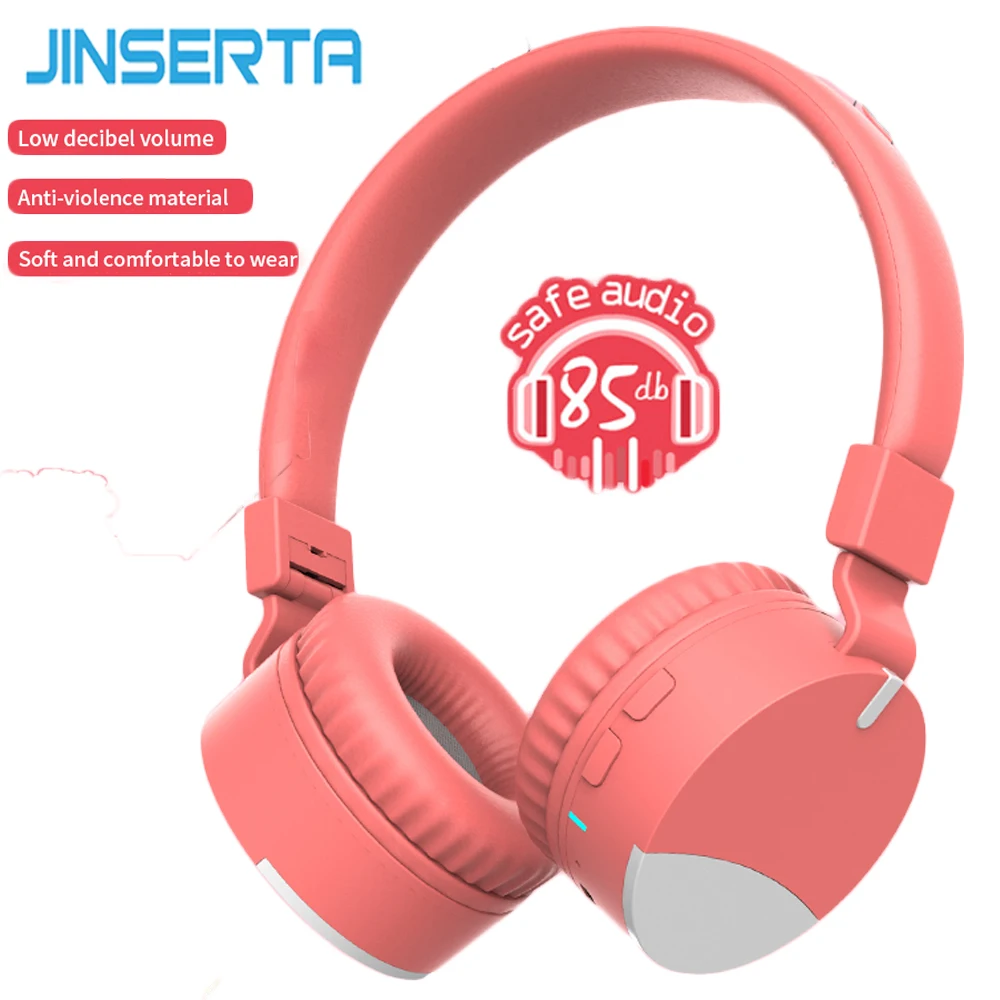JINSERTA Bluetooth 5 0 Kids Headphones Foldable Headset With 3 5mm Audio Jack And Microphone For Children Girls Boys Gifts