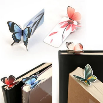 

14Pcs/lot Cute Kawaii 3D Butterfly Bookmark Creative Paper Book Mark Decorative Paper Cards School Stationery For Students Gift