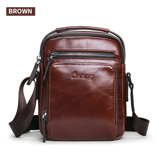 Мужская сумка через плечо натуральная кожа сумка через плечо мужская сумка через плечо коричневая сумка через плечо винтажная воловья дорожная мужская сумка - Цвет: 8181 Brown