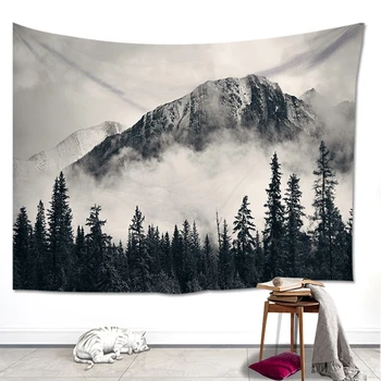 

Lake Mountain Tapestry Snow Mountain Wall Tapestries Nature Adventure Wall Hanging Landscape Forest Blanket Yoga Mat Wall Decor