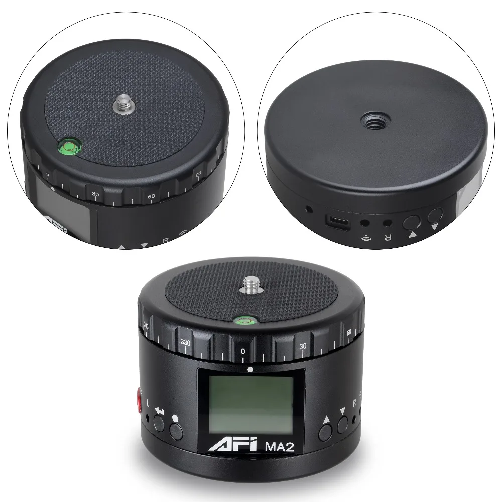 ABKT-AFI Ma2 360 Вращающаяся головка штатива для видеокамеры с замедленной съемкой и подсветкой для Canon Nikon sony Dslr Phone 360 Timelapse Panning