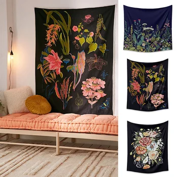 

Ins Nordic Tapestry Flower Wall Hanging Boho Decoration Wall Tapestry Room Tasteful Girl Artist Home Decoration Accessories