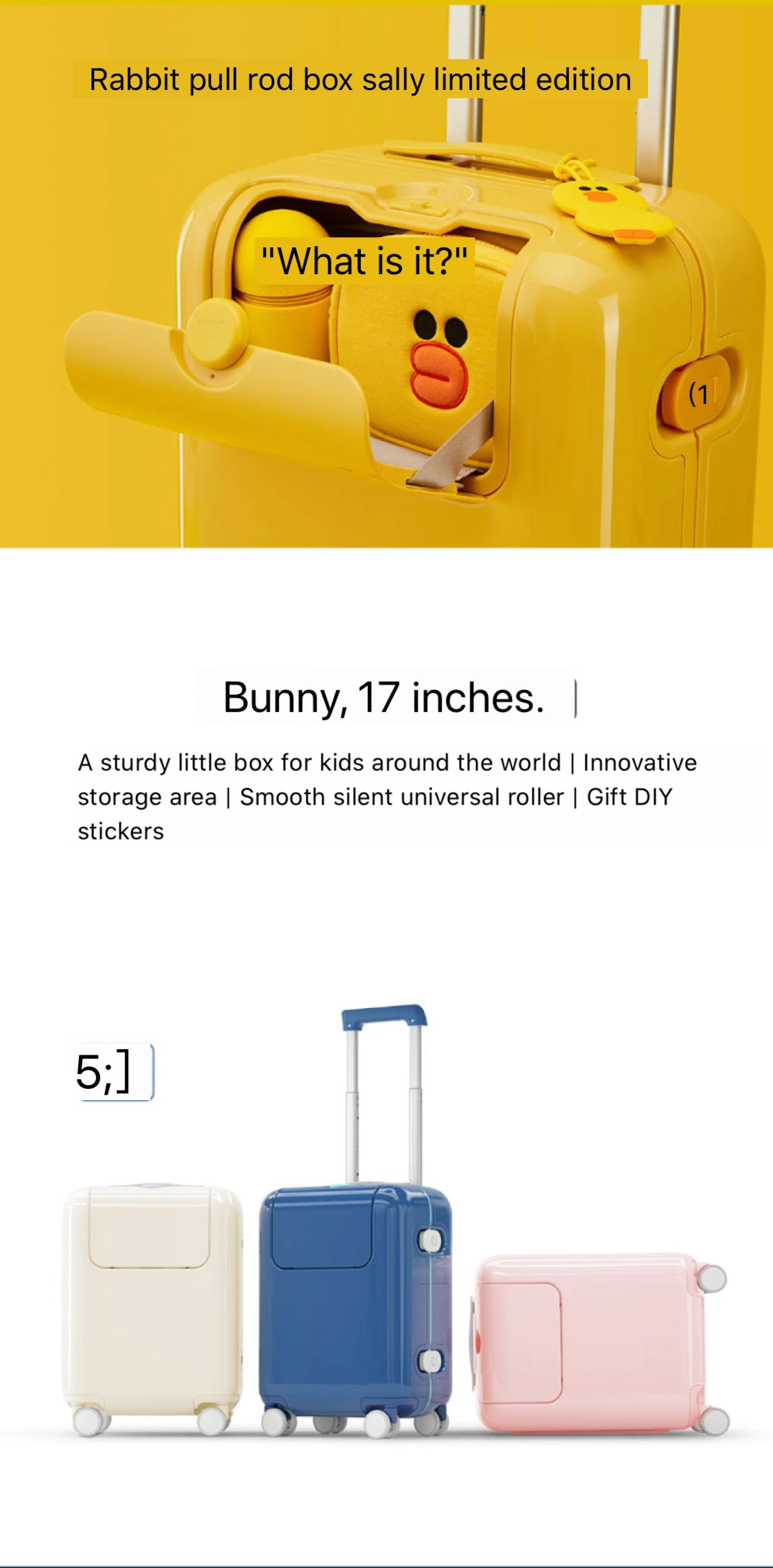 Чехол на колесиках Xiaomi Mitu Sally limited edition, 17 дюймов, чемодан, универсальный Дорожный чемодан для мужчин и женщин