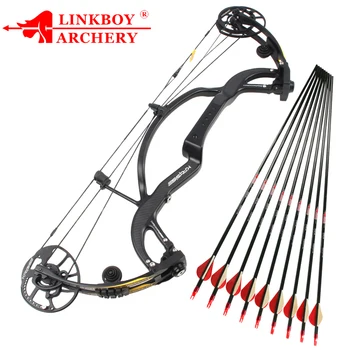 

Linkboy Archery Pure Carbon Fiber Compound Bow Predator 2 Generation 50-65lbs for Hunting Shooting