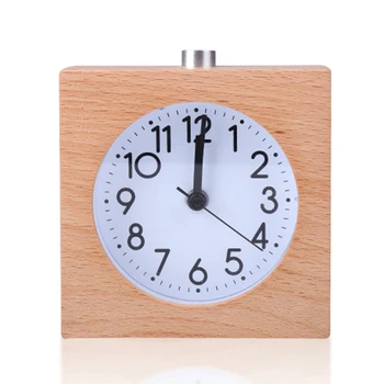 

Alarm Clock Square 100% Wood No Ticking Snooze Backlight Digital Clock Table Clocks Wooden Table Clock