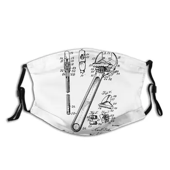 

Wrench Patent Drawing Non-Disposable Mouth Face Mask Anti Haze Dust Protection Mask Respirator Mouth Muffle with Filters