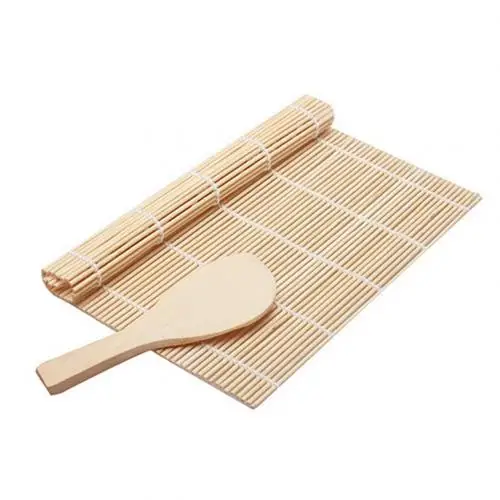 beige Набор DIY рулонов+ ложки уши бамбуковый занавес рисовая ложка набор инструментов из 2 предметов - Цвет: beige