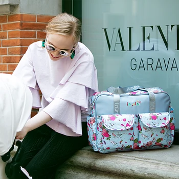 

Fashion Large Travel Diaper Bag Nappy Messenger/ Totes Stroller Baby Bags for mom with Changing Pad