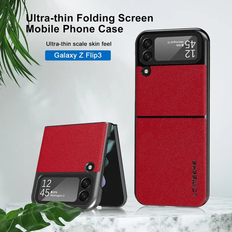 z flip3 cover Leather Case For Samsung Galaxy Z Flip 3 Anti-Scratch Bumper Back Phone Cover For Samsung Galaxy Z Flip3 zflip3 5G Case z flip3 cover