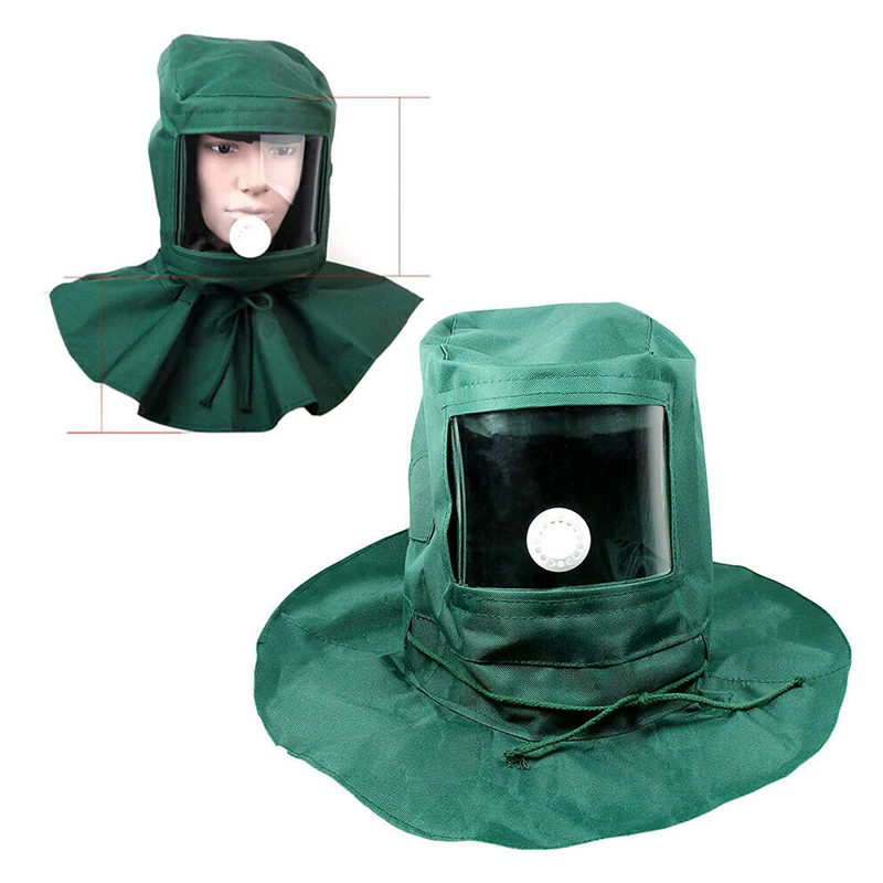 Protective Face Shield Hood Cap Sand Blasting Hood Tool Supply Anti-wind Dustproof For Rust Dust Remove Sandblaster Air Tool