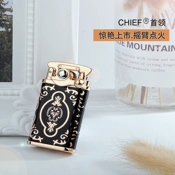 

CHIEF rocker kerosene lighter side sliding ignition bronzing resin retro vintage nostalgic creative WITH gift box, No Kerosene