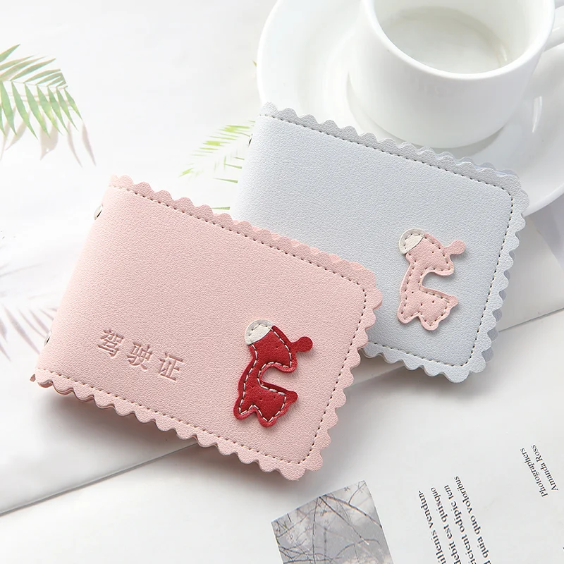

2019 Cute Cartoon Little Donkey Auto Driver License Holder Business Card Holder Car-Covers For Documents Travel Cards Wallets