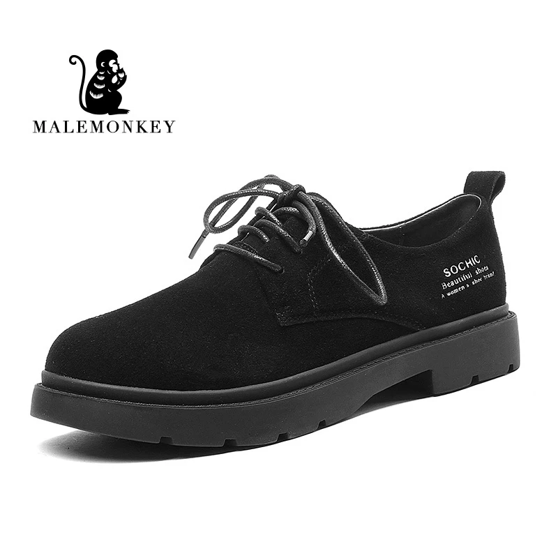 New Casual Shoes Women Platform Spring Autumn Leather British Style Oxford Shoes Ladies Comfortable and Wearproof