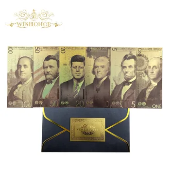 

Best Price For 206pcs of Gold Banknotes Dollar Banknotes in 24k Gold Plated Paper Money For Collection