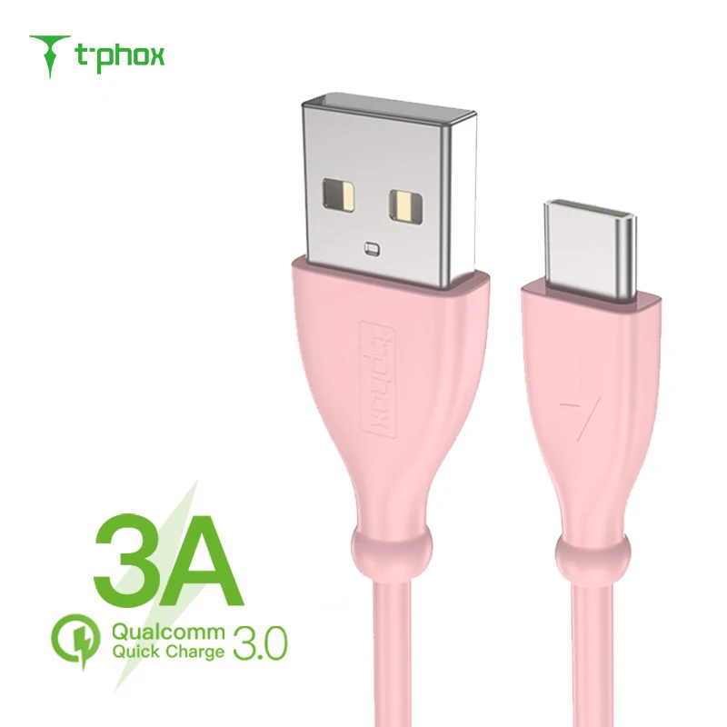 T-phox USB Type C кабель для Xiaomi Redmi Note 7 Mi9 QC 3 0 Быстрая зарядка провод USB-C зарядки