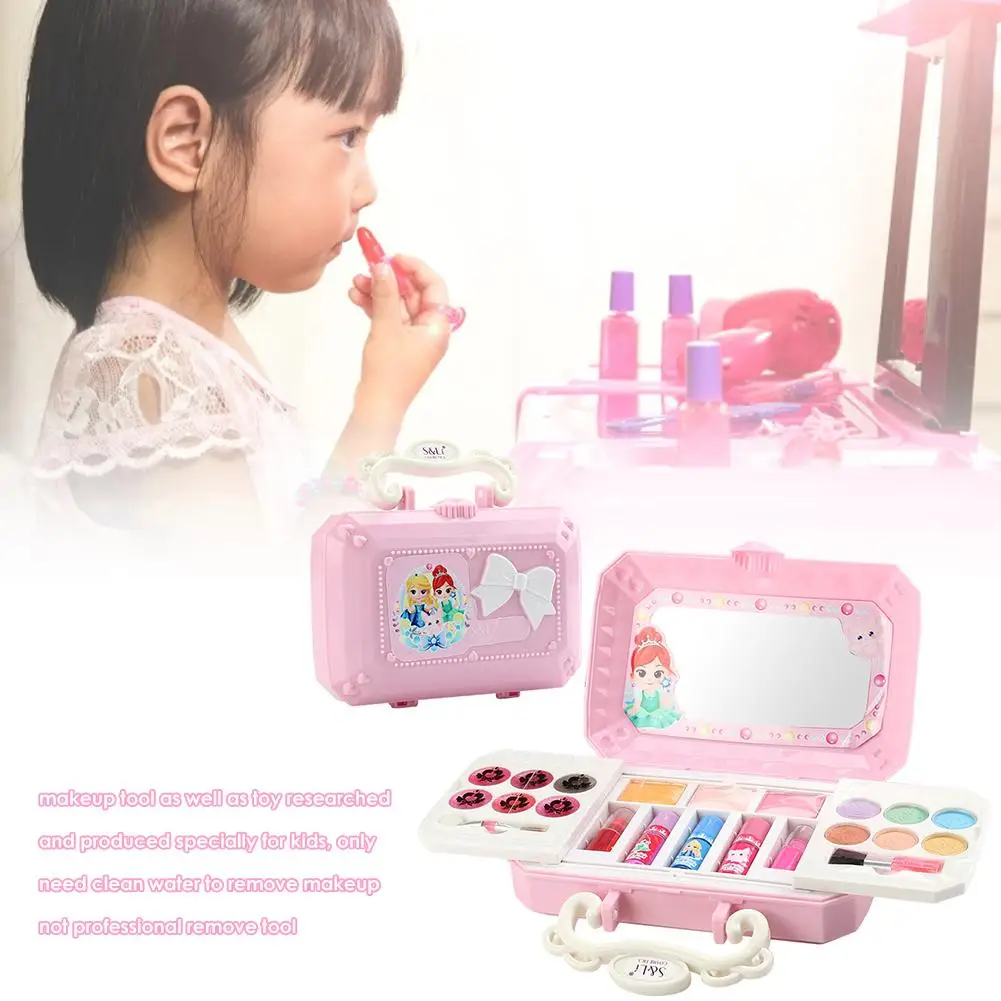 Princess Cosmetics Box Girls Makeup Set Toys Make up Kits Play House Dress Up Safety Non 1 Princess Cosmetics Box Girls Makeup Set Toys Make up Kits Play House Dress Up Safety Non 3