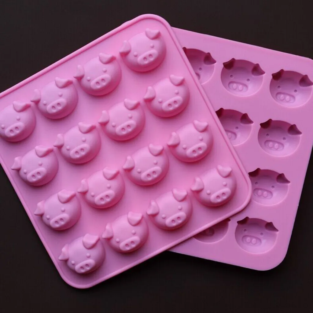 

DIY silicone mold Pig Shape cake decorating tools Embellisment silicone fondant Cake Sugar chocolate molds for crafts 3d F725