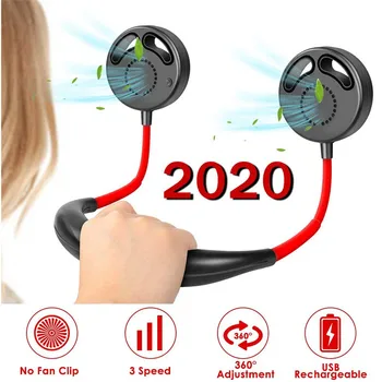 

ELOOLE Mini USB Portable Fan Neck Fan Neckband With Rechargeable Battery Small Desk Fan Handheld For Room For Sports For Outdoor