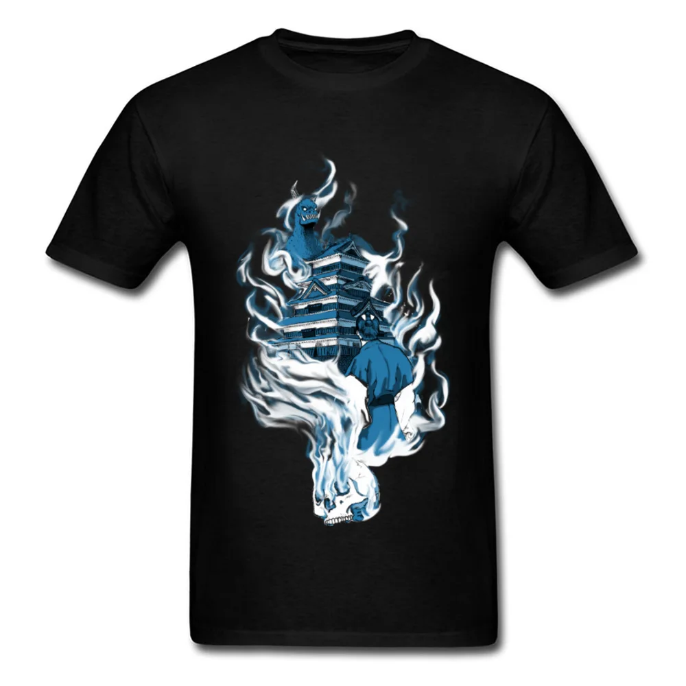 Футболка с японским самурайским демоном битва матсумото черная футболка принтом