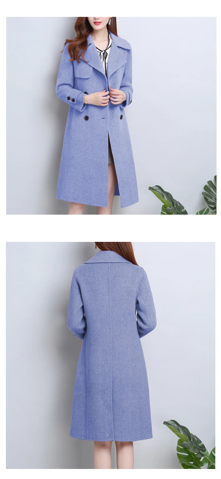 Fdfklak Новинка abrigos mujer invierno модное тонкое длинное шерстяное пальто Женская осенне-зимняя куртка Женское шерстяное пальто больших размеров Кашемировые Куртки