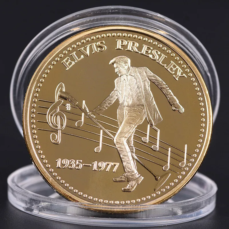 Золото/серебро Элвис 1935 1977 из серии игр The King of N рок н ролл Gold арт памятная монета в