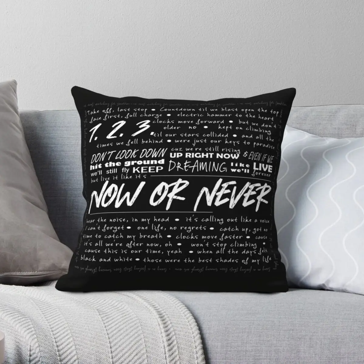 

Now Or Never Julie And The Phantoms Square Pillowcase Polyester Linen Velvet Zip Decorative Throw Pillow Case Bed Cushion Cover