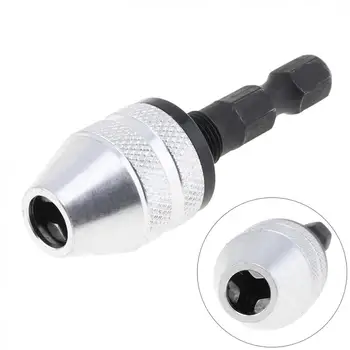 

0.3-3.6mm Twist Drill Chuck Screwdriver Impact Driver Adapter with 1/4'' Hex Shank and Three Claw for Electric Grinder/Drill