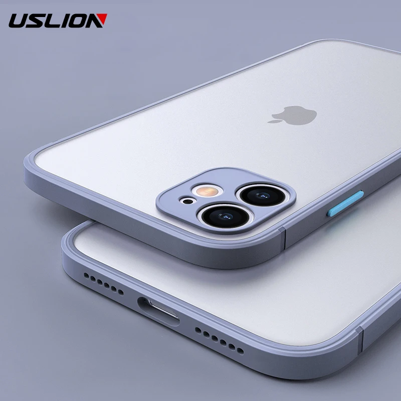 USLION Matte Clear Shockproof Phone Case For iPhone 11 Pro Max 7 8 Plus Hard PC Transparent Back Cover For iPhone X XS XR Xs Max USLION Matte Clear Shockproof Phone Case For iPhone 11 Pro Max 7 8 Plus Hard PC Transparent Back Cover For iPhone X XS XR Xs Max