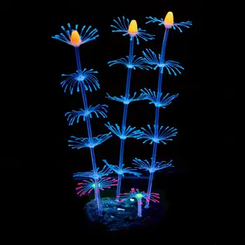 

Uniclife Blue Strip Coral Plant Ornament Glowing Effect Silicone Artificial Decoration for Fish Tank, Aquarium Landscape