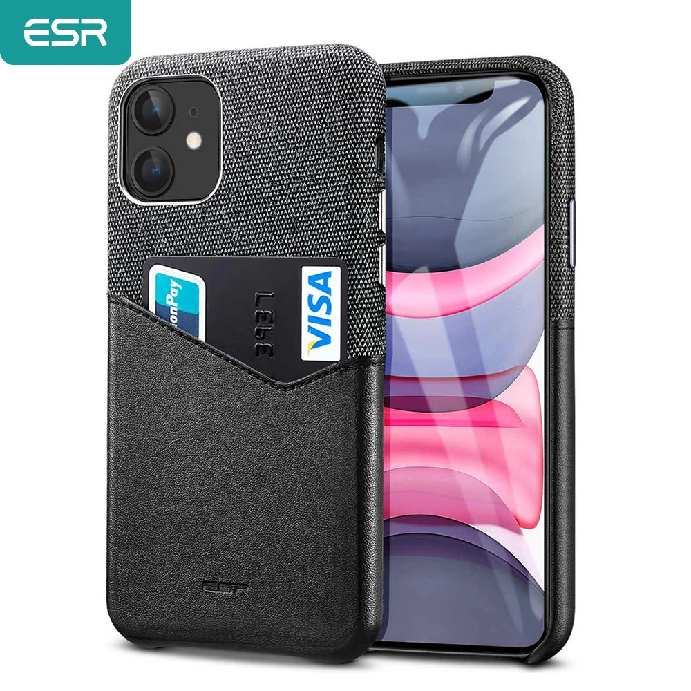 Чехол с отделением для карт ESR iPhone 11 Pro Max 2019 тонкий легкий кожаный чехол мягким