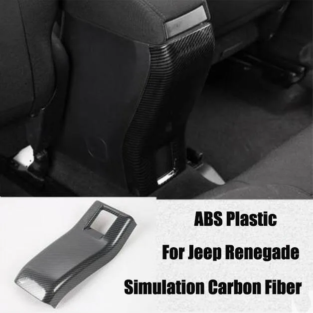 Автомобильные аксессуары ABS пластиковая центральная консоль для салона подлокотник коробка задняя панель Крышка Накладка для Jeep Renegade- автостайлинг - Название цвета: Panel Carbon fiber