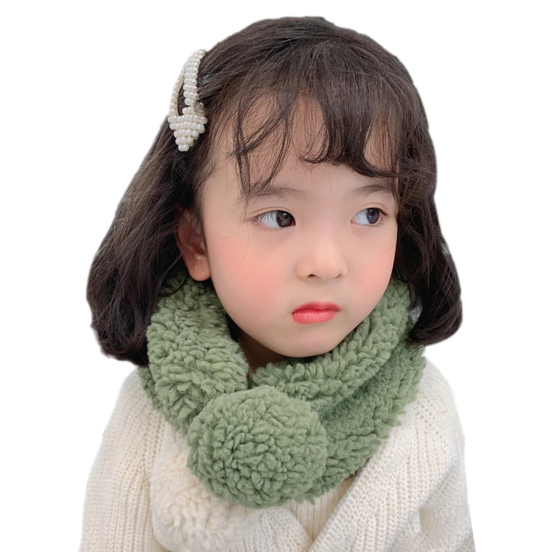 Зимний теплый плюшевый шарф для маленьких мальчиков и девочек, детские шарфы с воротником и шарфом, шейные платки для малышей