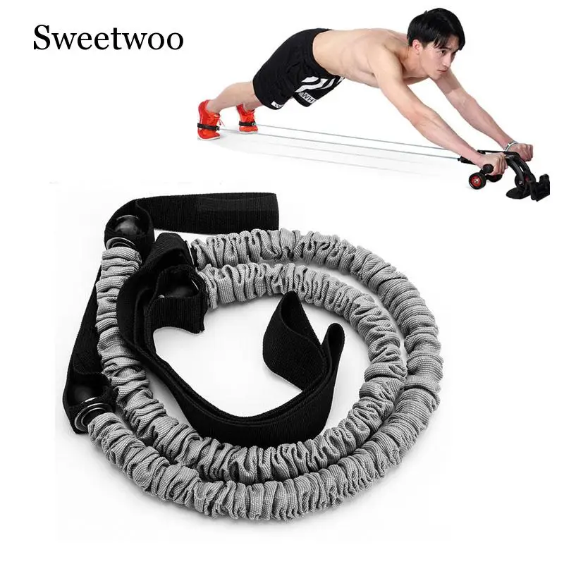 SWEETWOO, 2 шт., эластичность, Ab ролик, Тяговая веревка для талии, оборудование для похудения, для тренажерного зала, для фитнеса, Эспандеры, тянущийся пояс