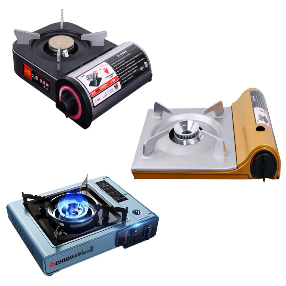 

3 Types Outdoor Portable Cassette Gas Stove Windproof Wild Gas Barbecue Camping Hiking Travel Cooker Applicable Grill Dual Stove