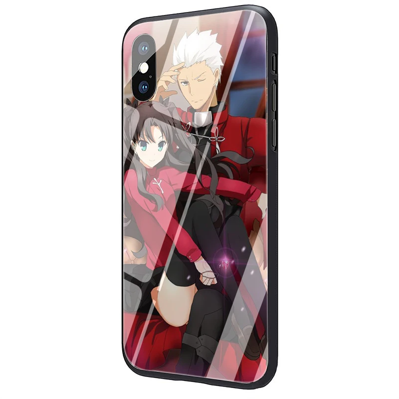 G1 Чехол для телефона EWAU Fate Stay Night Rin Tohsaka& Archer из закаленного стекла для iPhone 5 5S SE 6 6s 7 8 plus X XR XS 11 pro Max - Цвет: G1