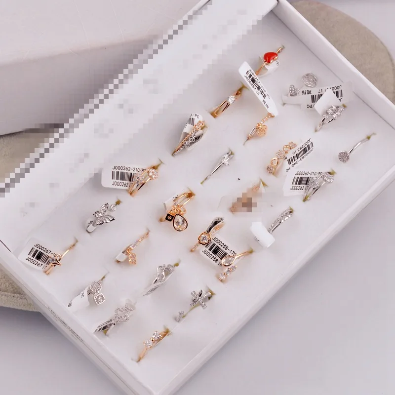 Ya ke Close Friend Shoppe Quality Korean-style Versitile Fashion Hand Jewelry Maintains Color Micro Zircon Ring Mixed Batch