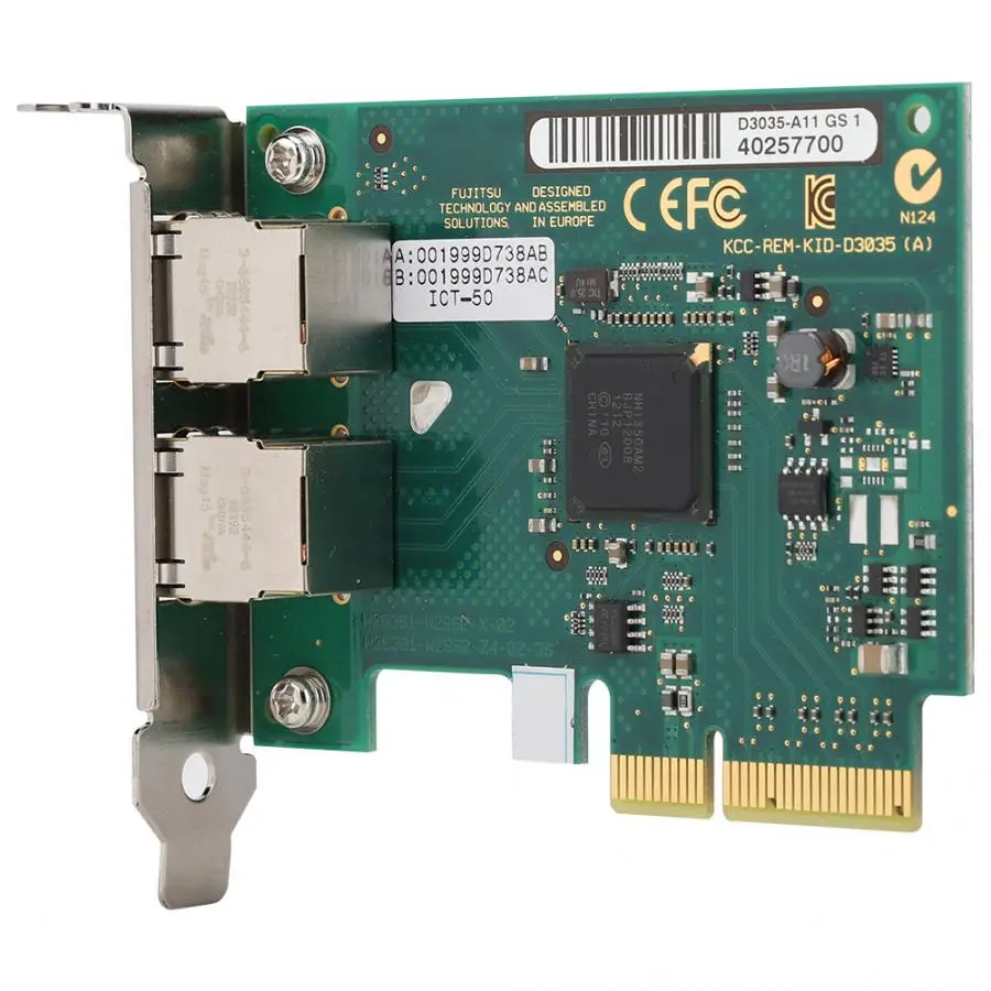 Двухпортовый гигабитный Ethernet контроллер I350-T2 PCI-E X1 сервер для ЦОД