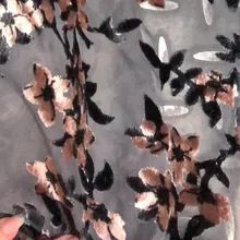 Шелковистая кружевная бархатная ткань для платьев, блузок, волоконные платья, ткани с вышивкой Минки, кружевная ткань, 5 ярдов/партия, бархатная ткань с цветами