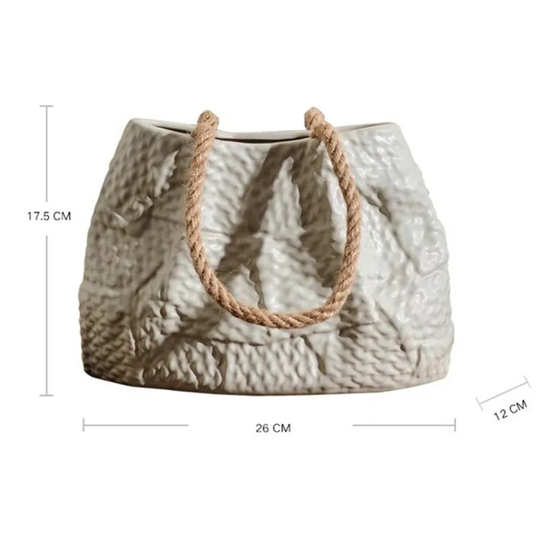 26X12X17.5CM Американский ресторан угловой стол моделирование сумка керамика цветочный горшок креативная организовать ваза для цветов художественные украшения X2867 - Цвет: 26X12X17.5CM